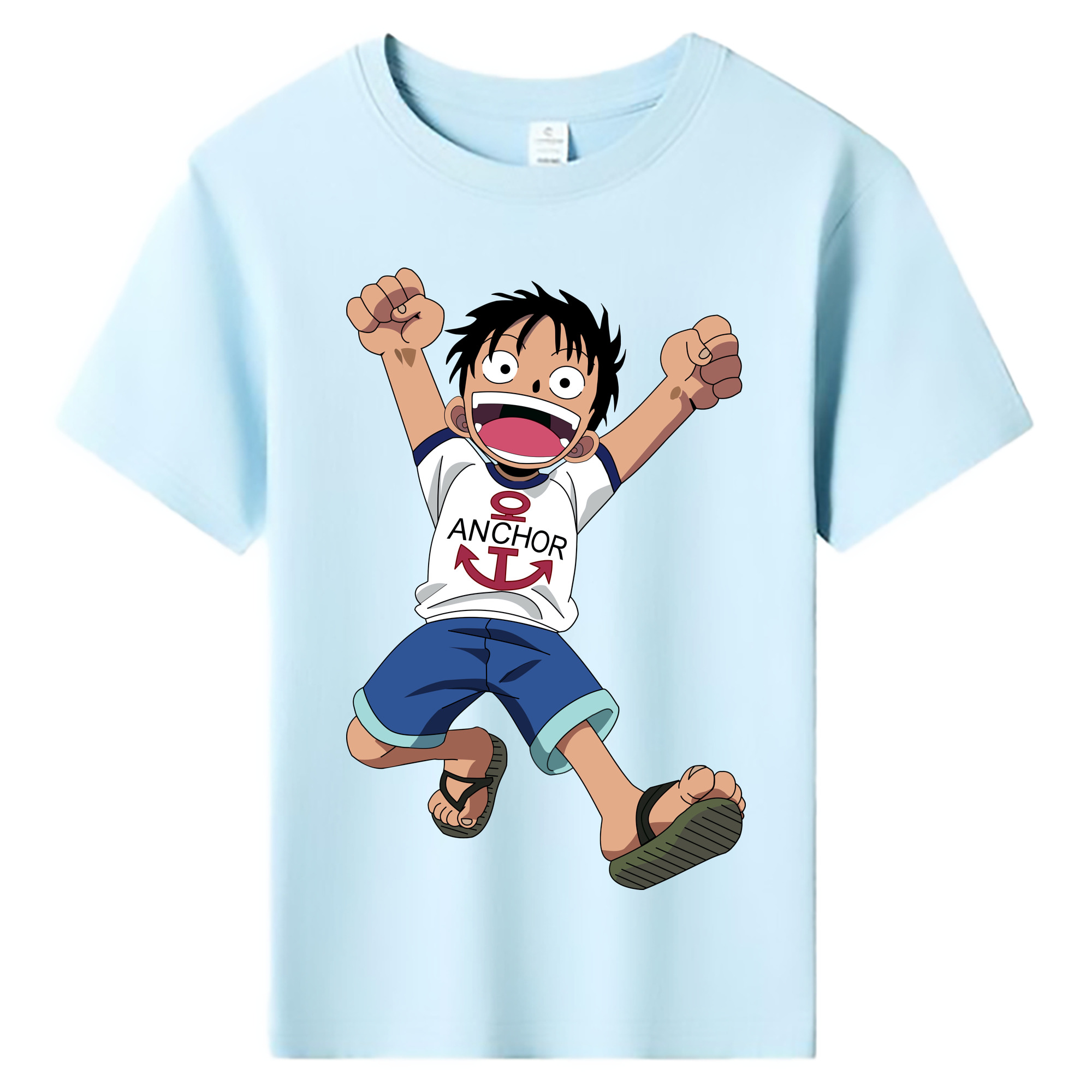 ワンピース モンキー・D・ルフィ ONE PIECE Monkey D. Luffy 綿100％キッズTシャツ（フロントプリント）